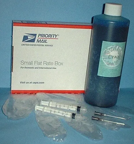 16 oz pint Cyan ink kit refill any printer HP Lex Dell 1/2 liter 500ml