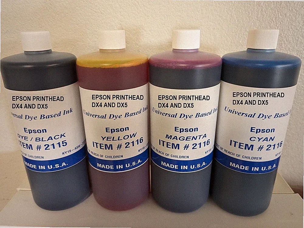 (4,000 ML) COMPATIBLE PREMIUM DYE BASED INK FOR EPSON PRINTHEAD DX4 AND DX5