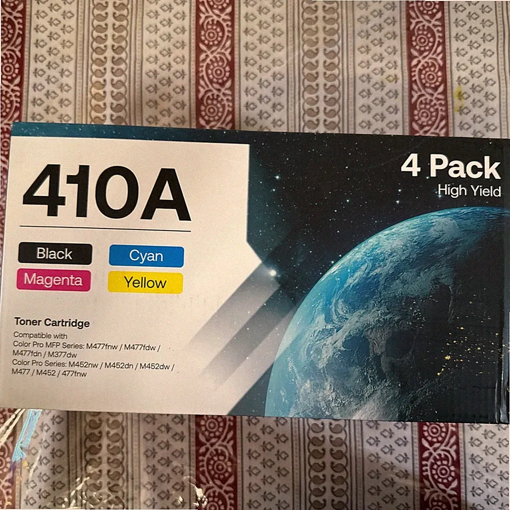 4 Pack Toner Cartridge Printer Ink 410A Black Yellow Cyan Magenta, HP Compatible
