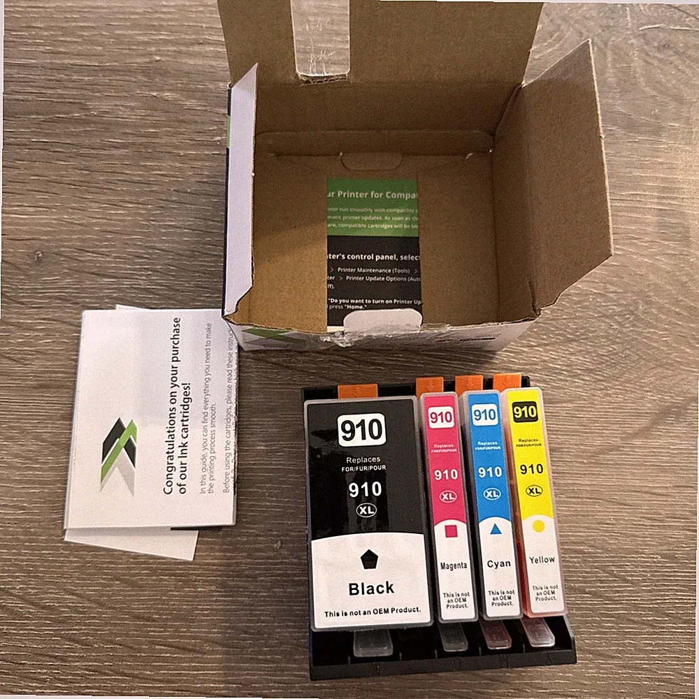 910XL Ink Cartridges Combo Pack - Printer Ink - Black, Magenta, Cyan, Yellow NEW