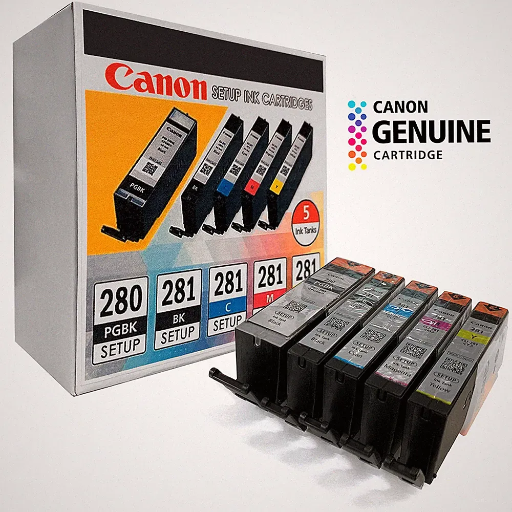 Canon 280 PGI-280 CLI-281 Black Photo Black Cyan Magenta Yellow Genuine OEM Ink