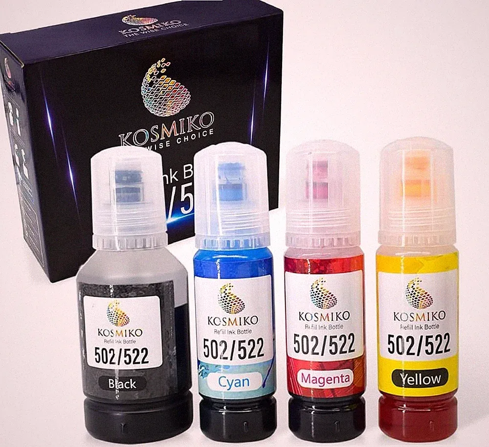 KOSMIKO Printer Ink – Ink Bottle Replacement Compatible with EcoTank Epson T502