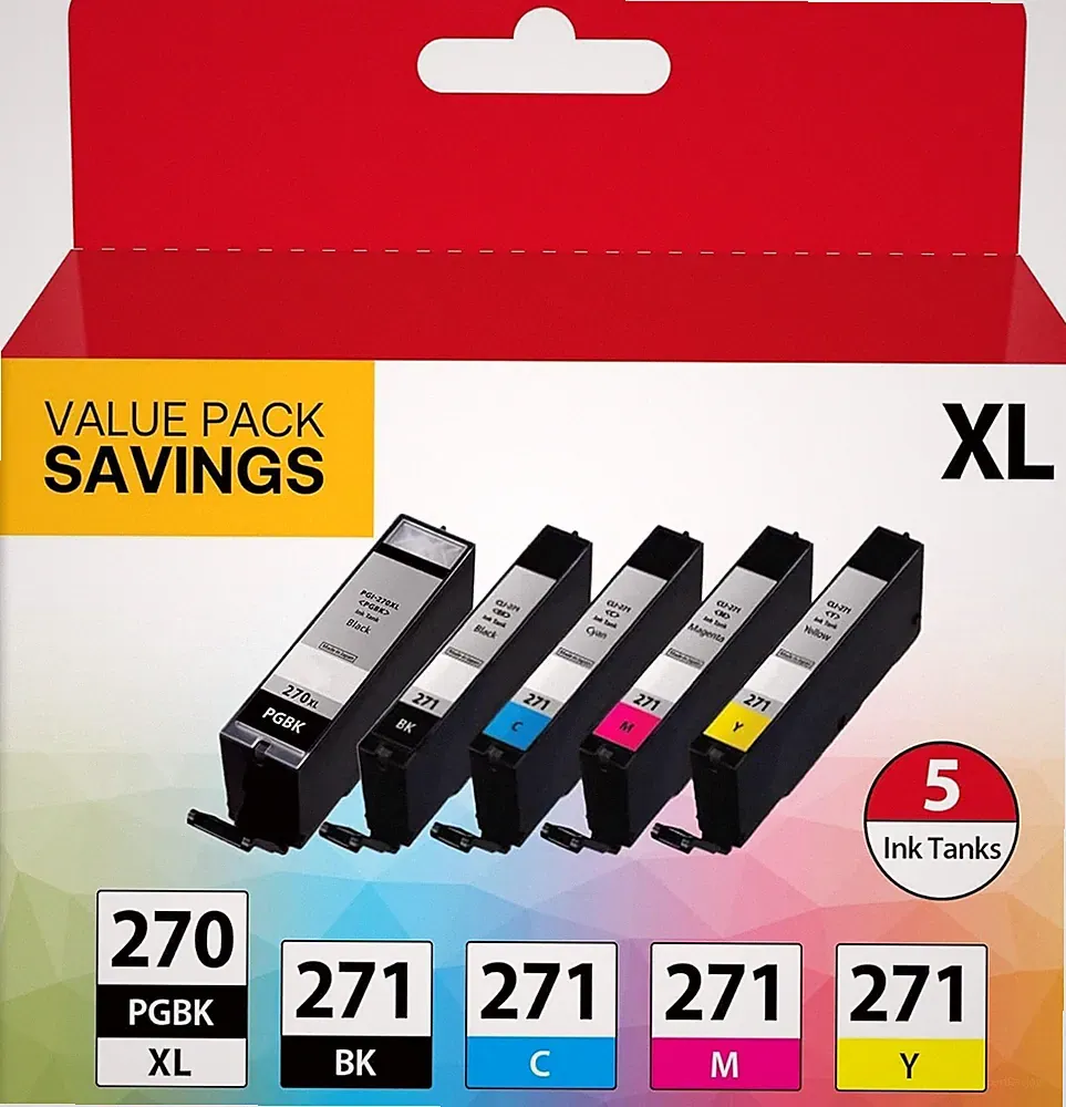 KOTANG PGI-270XL CLI-271XL 5 Color Value Pack Replacement for Canon 270 271 X...