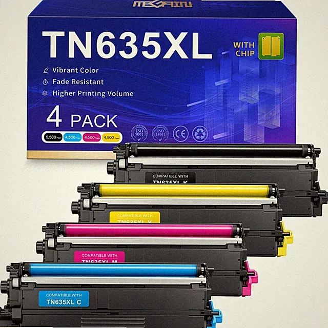 *NEW* 4 Pack TN-635XL Brother Printer Compatible High Yield Toner $300 MSRP