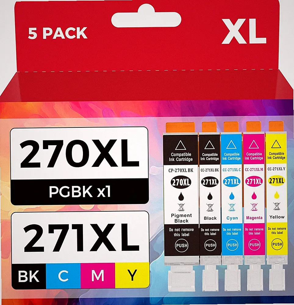 PGI-270XL CLI-271XL 5 Color Value Pack Replacement for Canon 270 271 XL Ink Cart